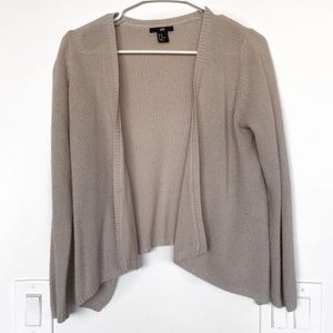 H&M Light Tan Drape Knit Cardigan Sweater – Size XS
